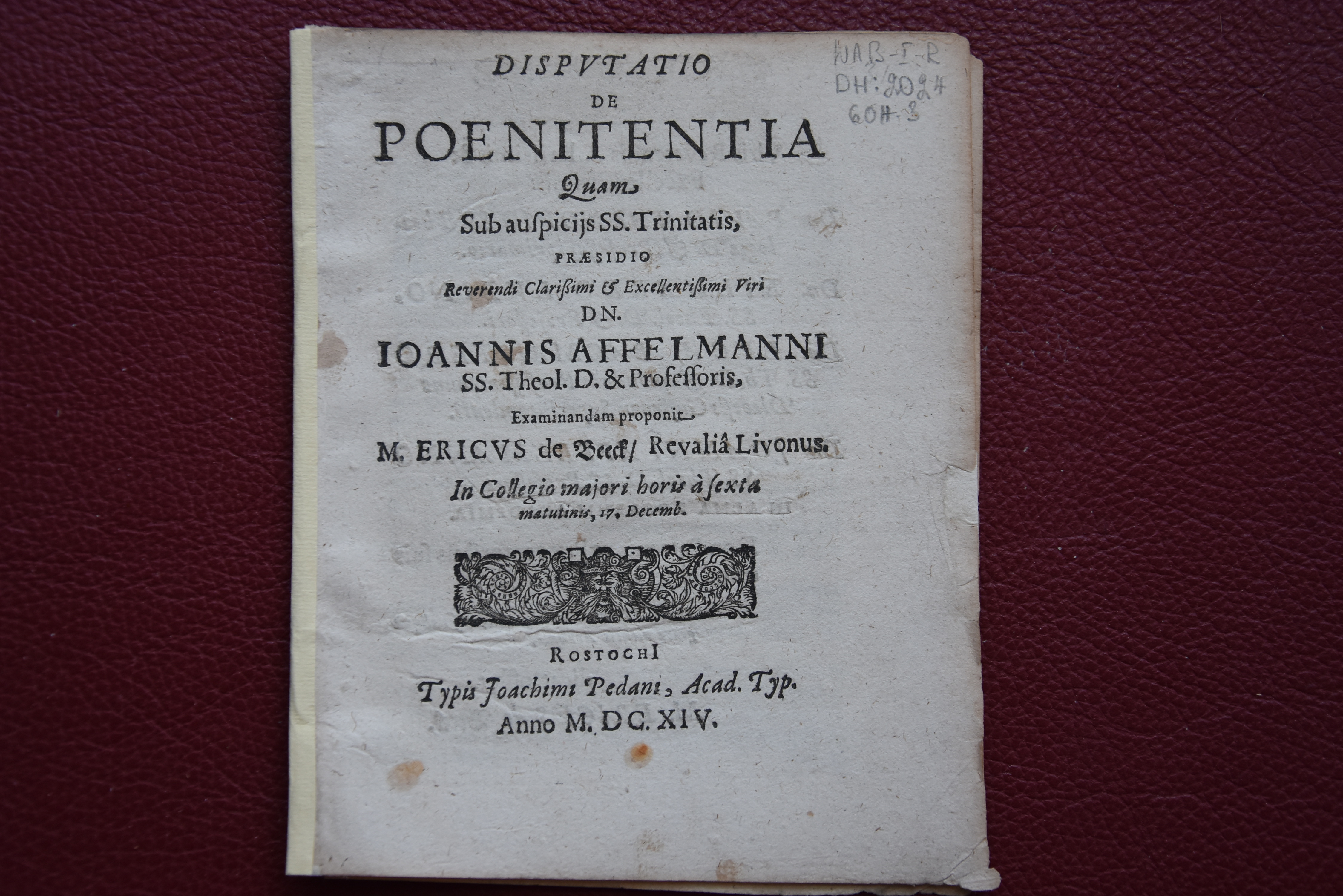 Disputatio de poenitentia